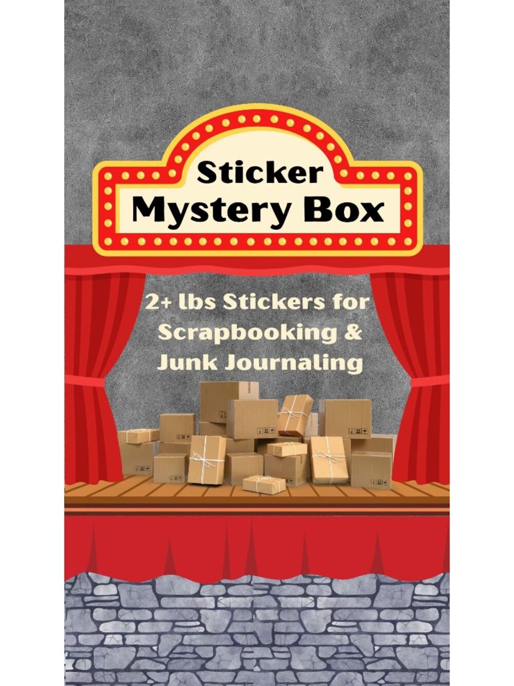 Sticker Mystery Box  2+ Lbs For Scrapbooking & Journaling